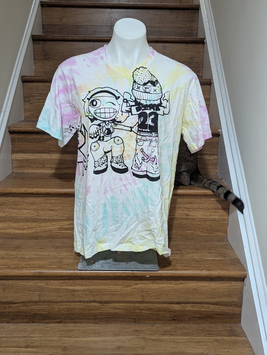 V neck tie dye shirt - L